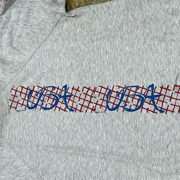 Vintage USA Gray 1980s Crewneck Jumper Pullover 80s Sweatshirt - Picture 2 of 4